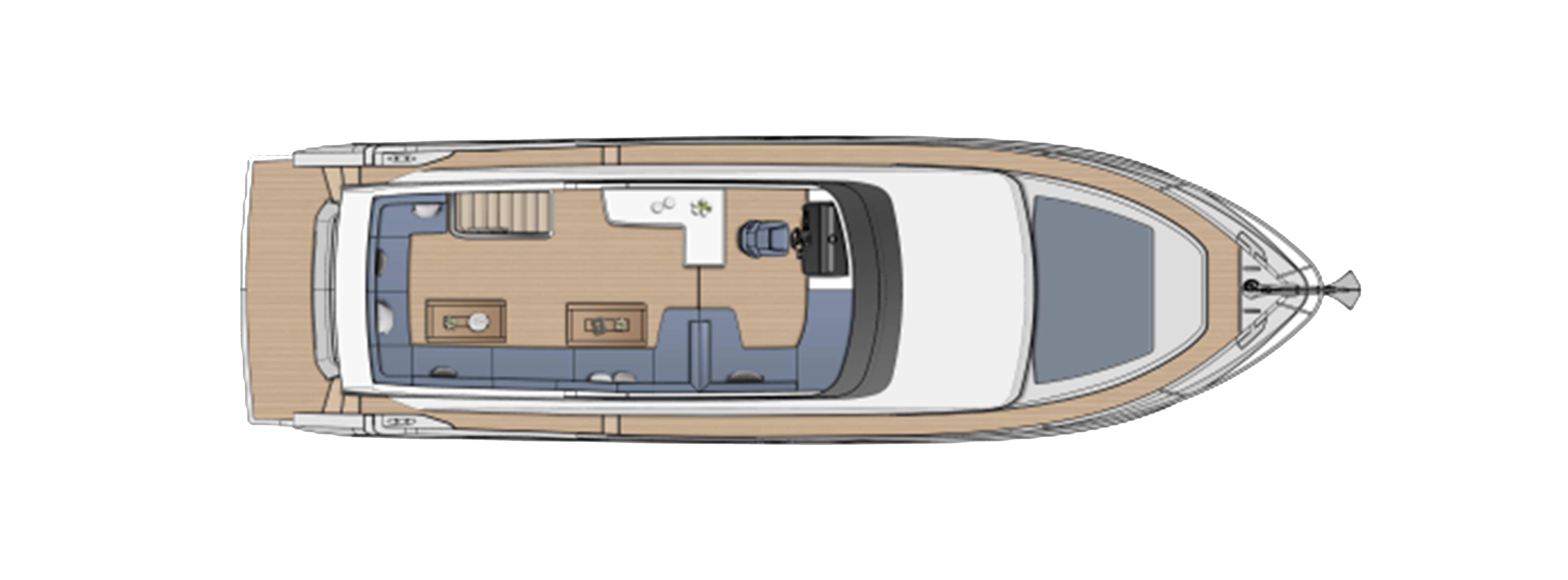 Fly Deck of Oceanwalker 53 yacht