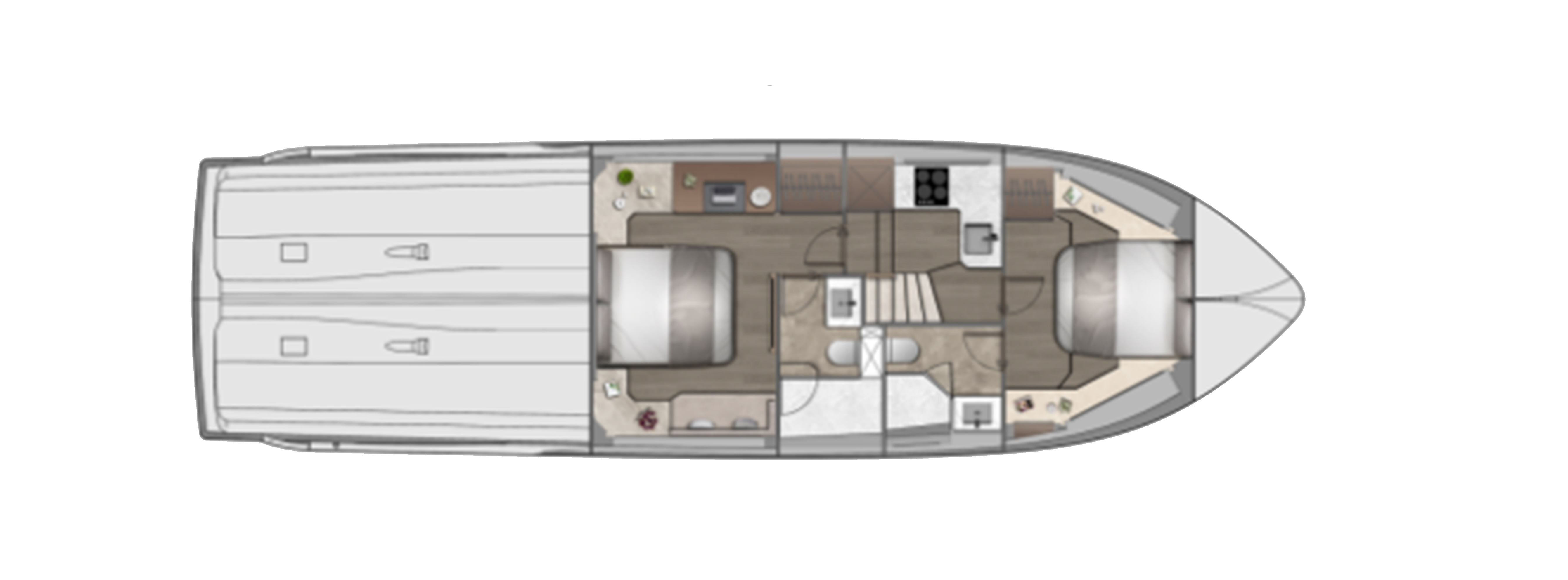 Lower Deck of Oceanwalker 53 yacht