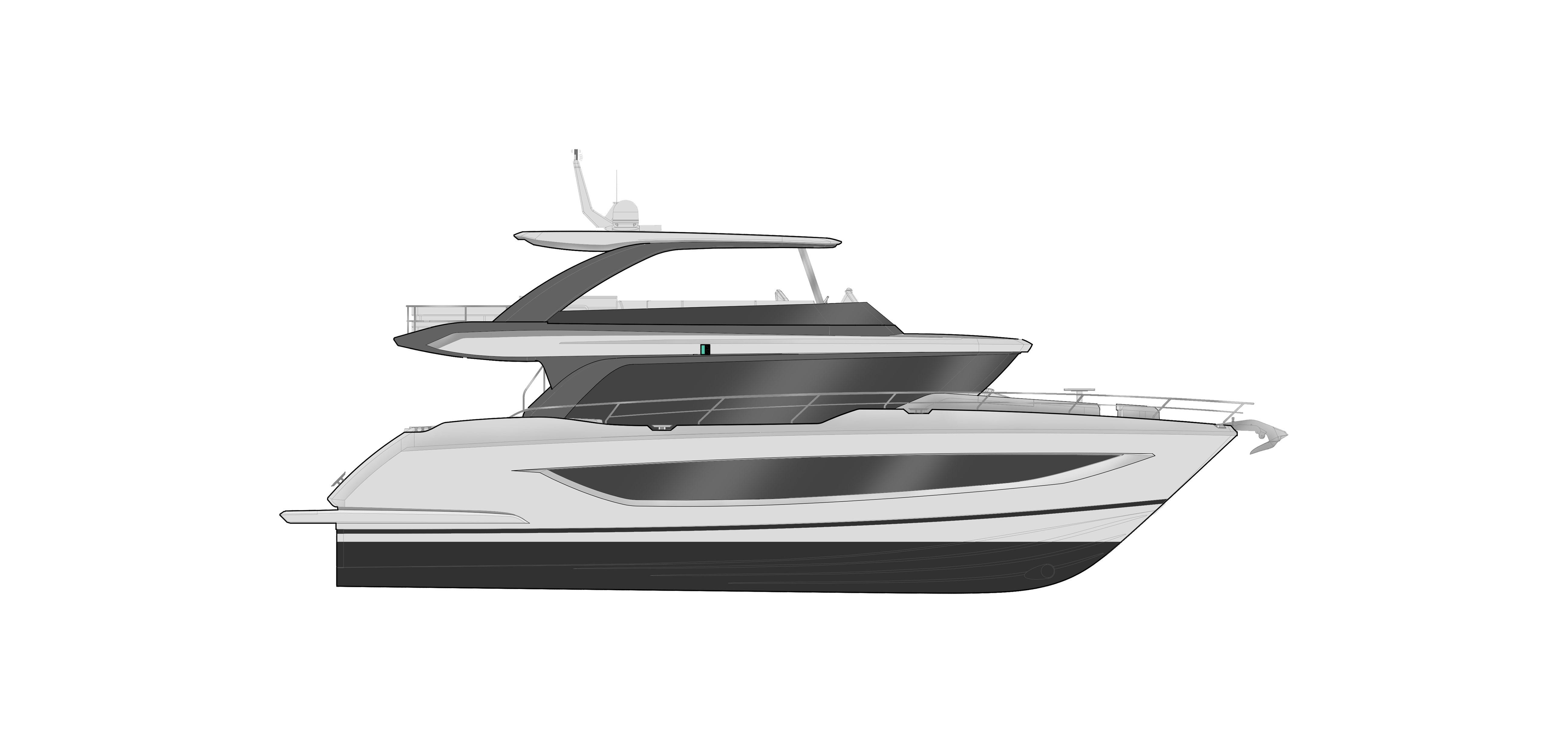 Side View of Oceanwalker X62 yacht