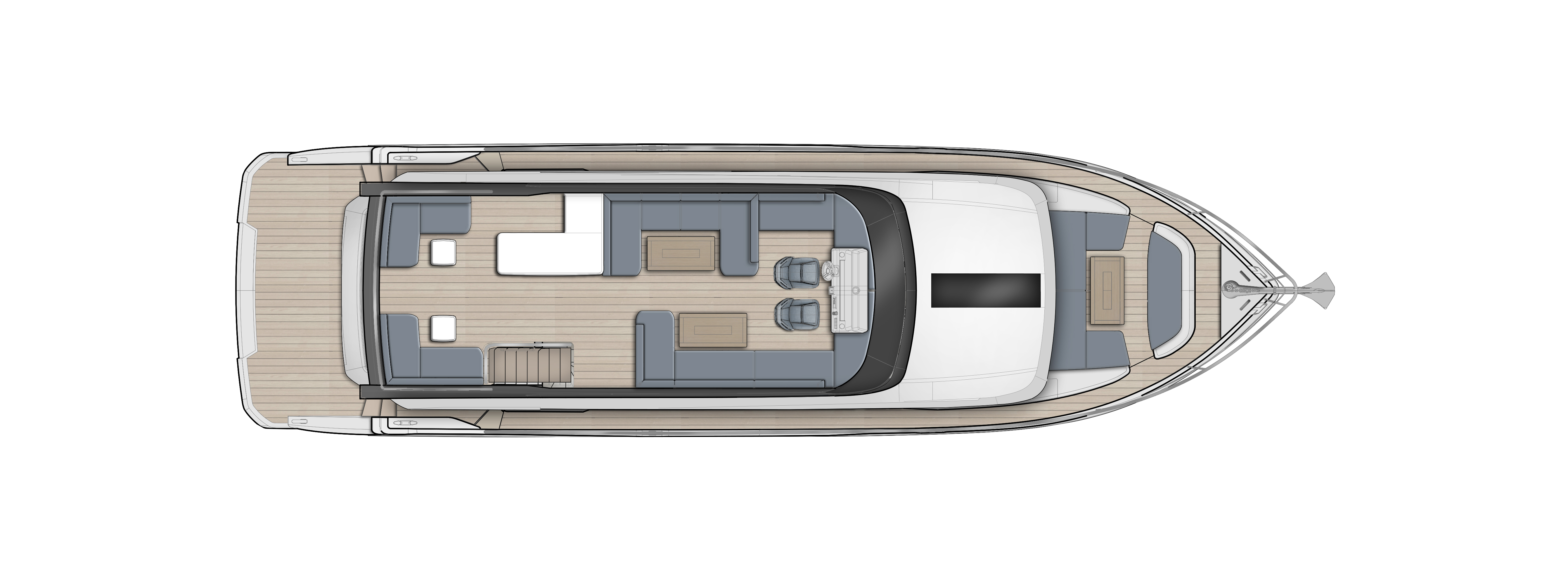 Fly Deck of Oceanwalker X62 yacht