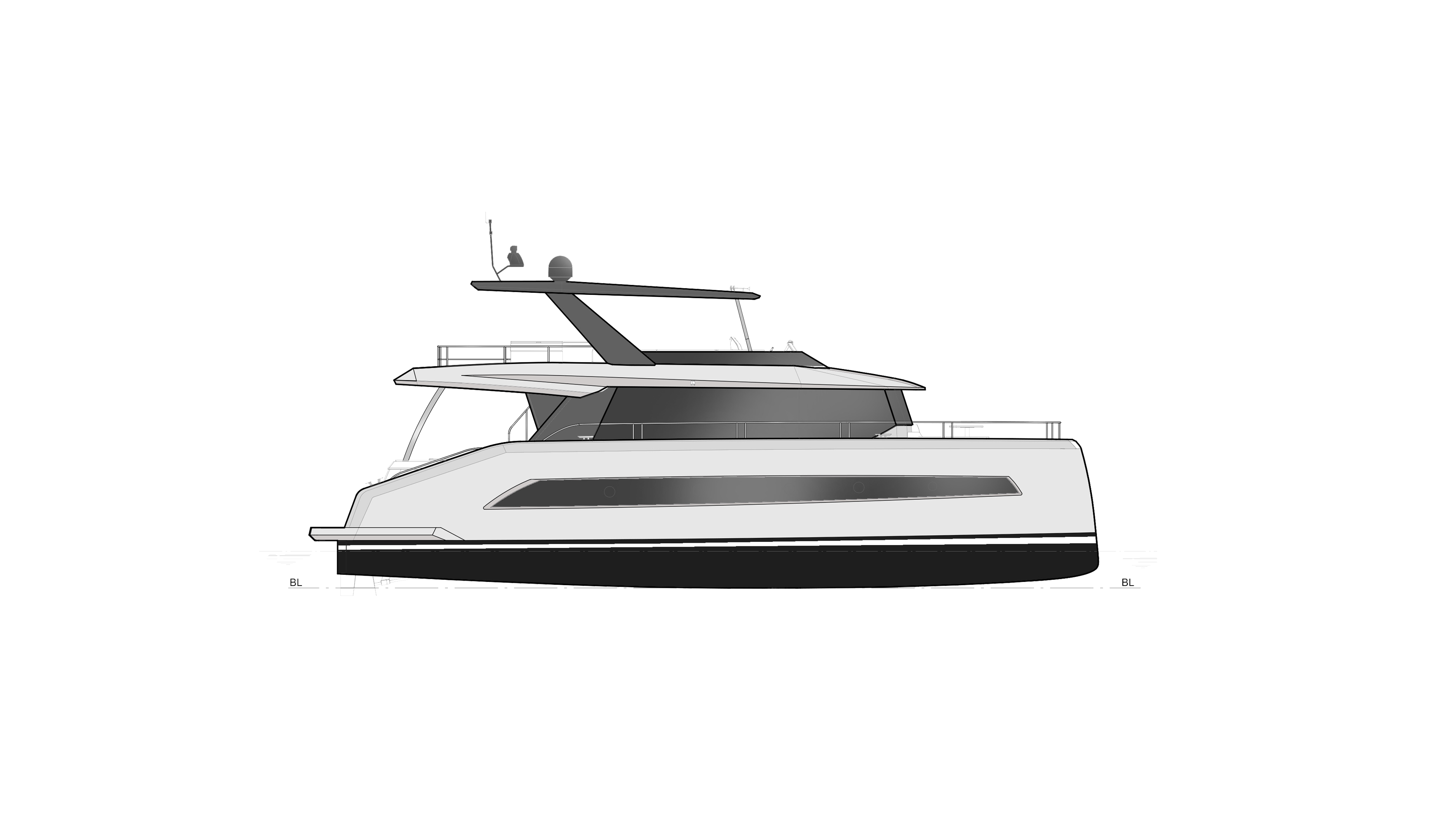 Side View of Oceanwalker S60 yacht
