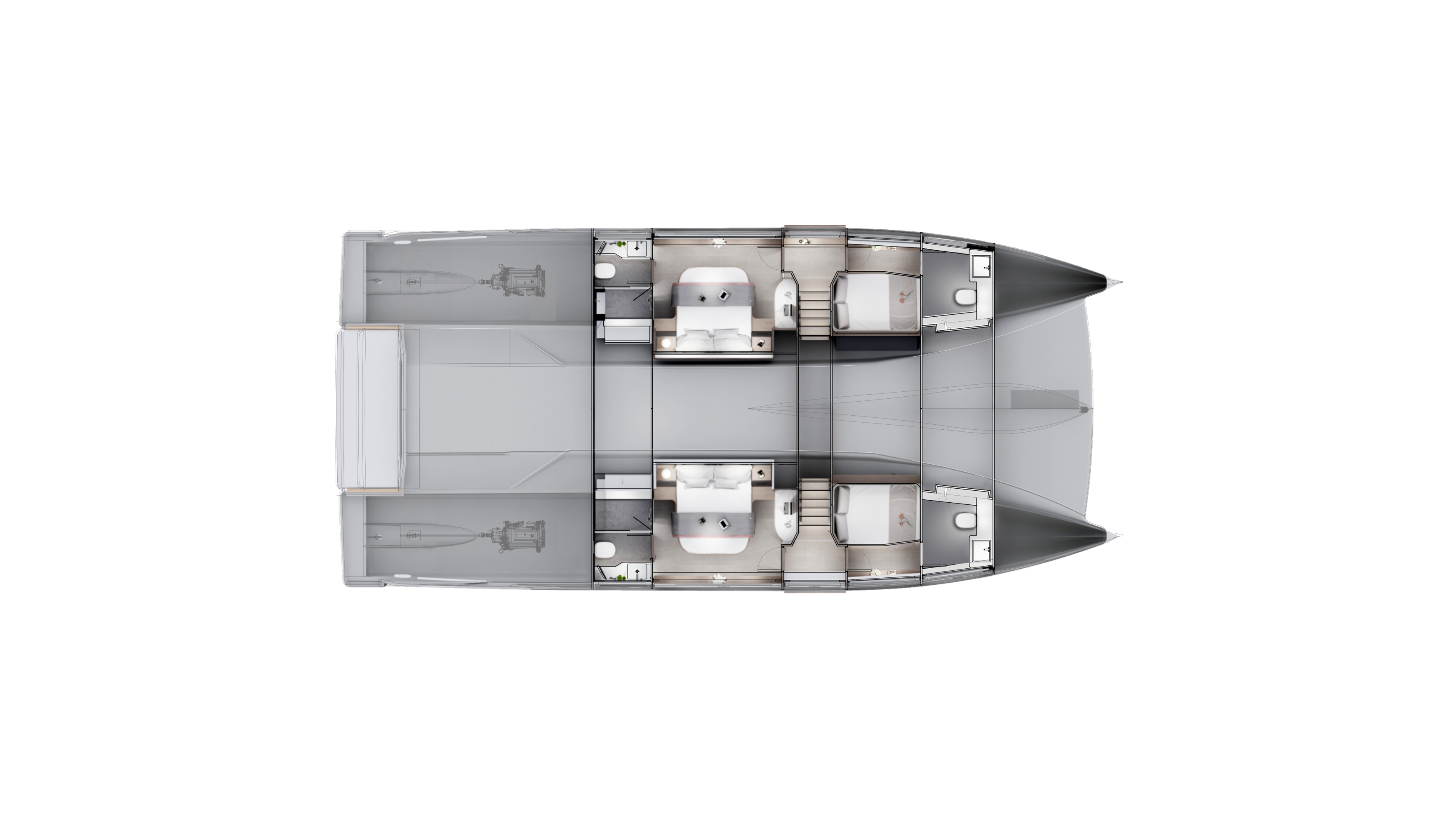 Lower Deck of Oceanwalker S60 yacht