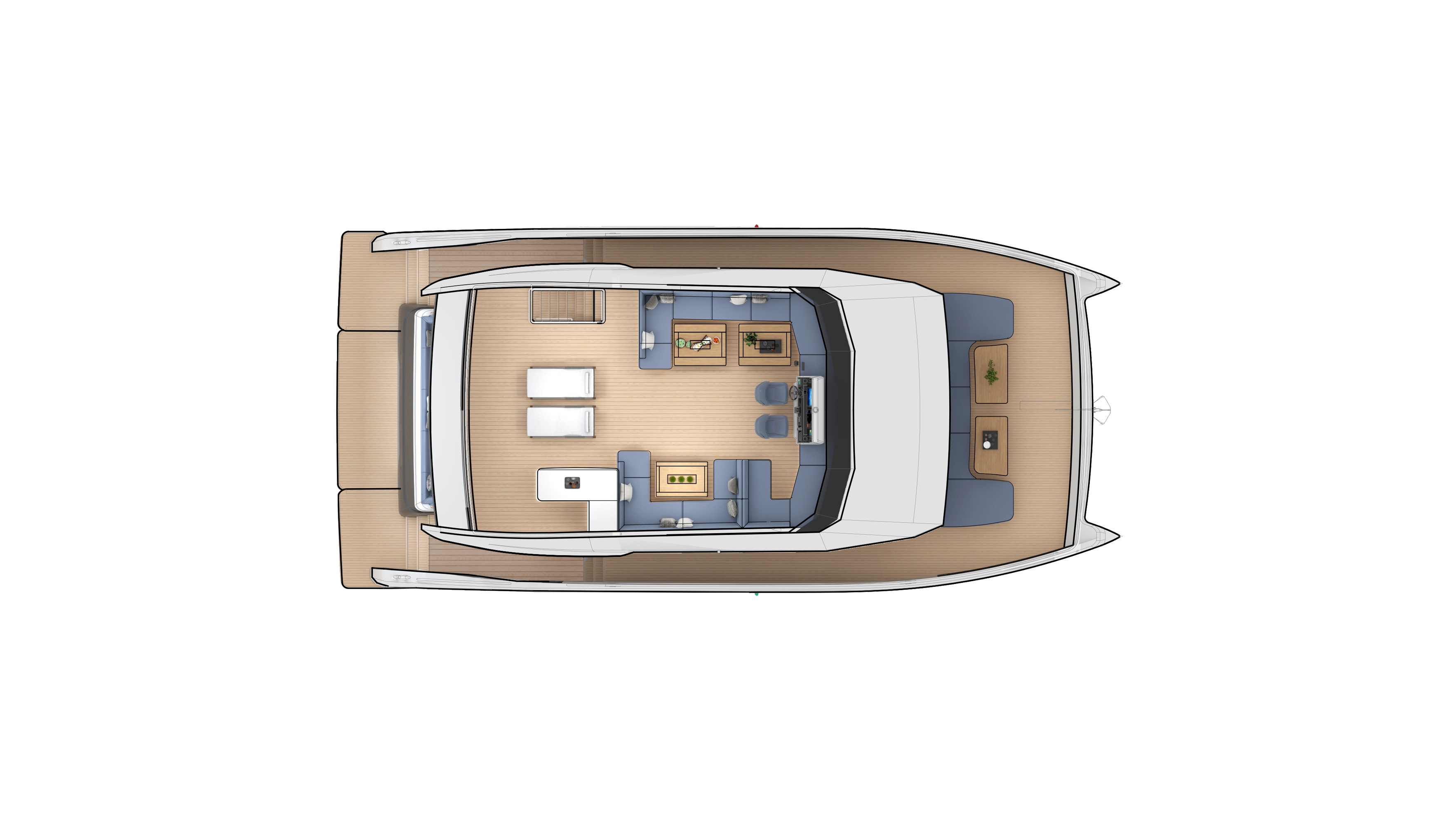 Fly Deck of Oceanwalker S60 yacht