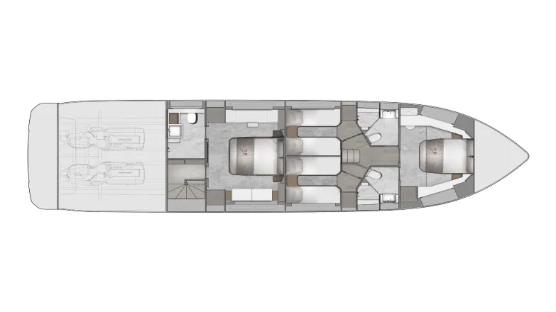Fly Deck of Oceanwalker X62 yacht