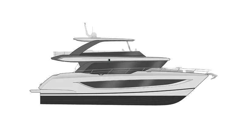 Side View of Oceanwalker X62 yacht
